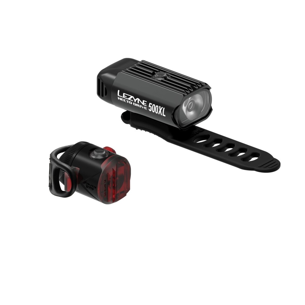 Set Lumini Lezyne Hecto 500Xl / Femto Usb Pair Black Bicycle Light