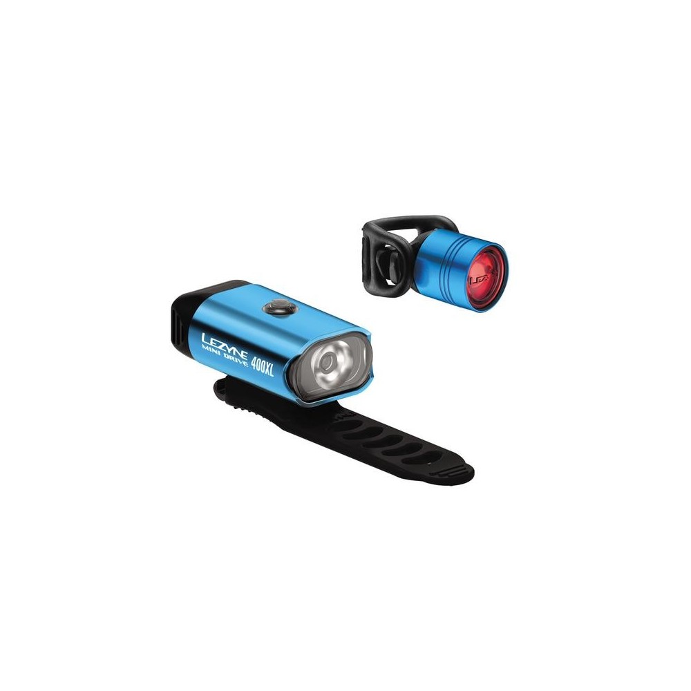 Set Lumini Lezyne Mini Drive 400 Xl / Femto Pair Blue Bicycle Light