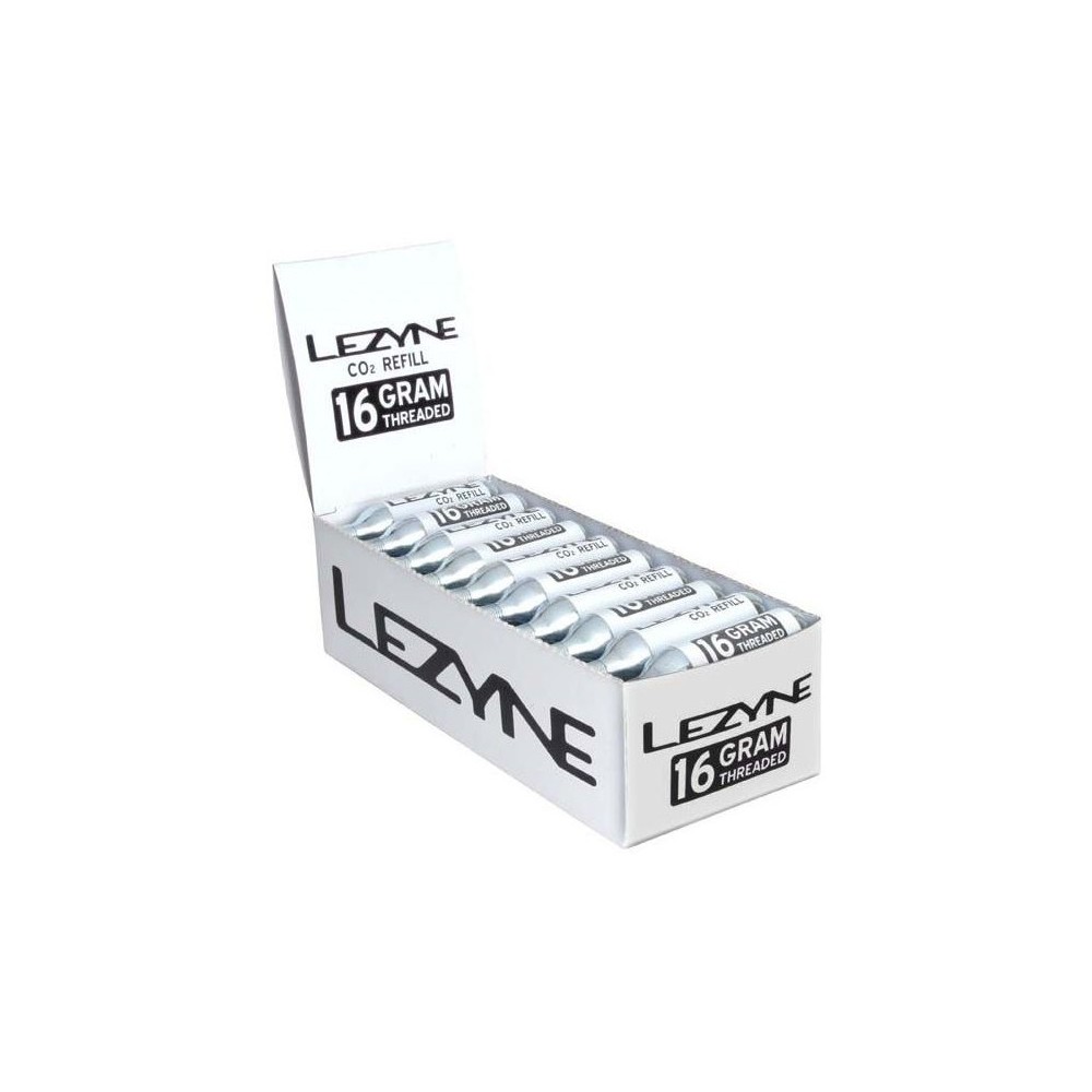 Cartus CO2 Lezyne 16G Co2 Cartridge Silver Box 30Pcs