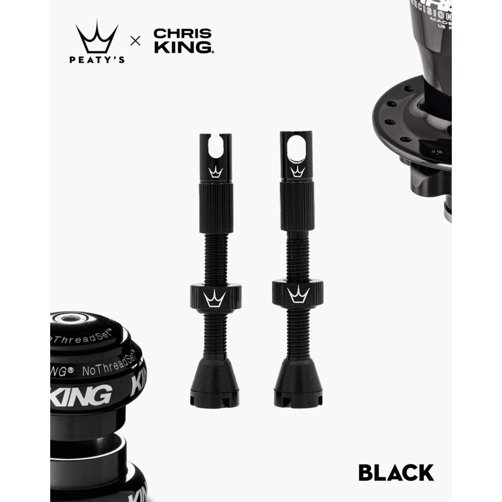 Peaty's x Chris King (MK2) Tubeless Valves - 60mm / Black