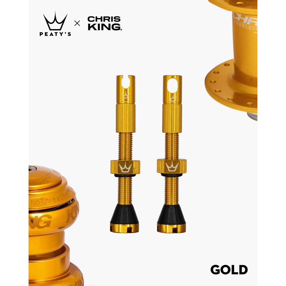 Peaty's x Chris King (MK2) Tubeless Valves - 42mm / Gold