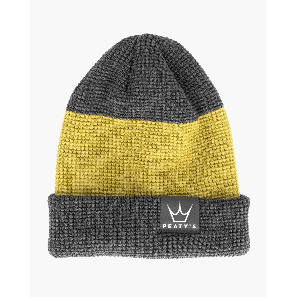 Peaty's AW23 PubWear Merino Beanie - Grey / Sour Lime