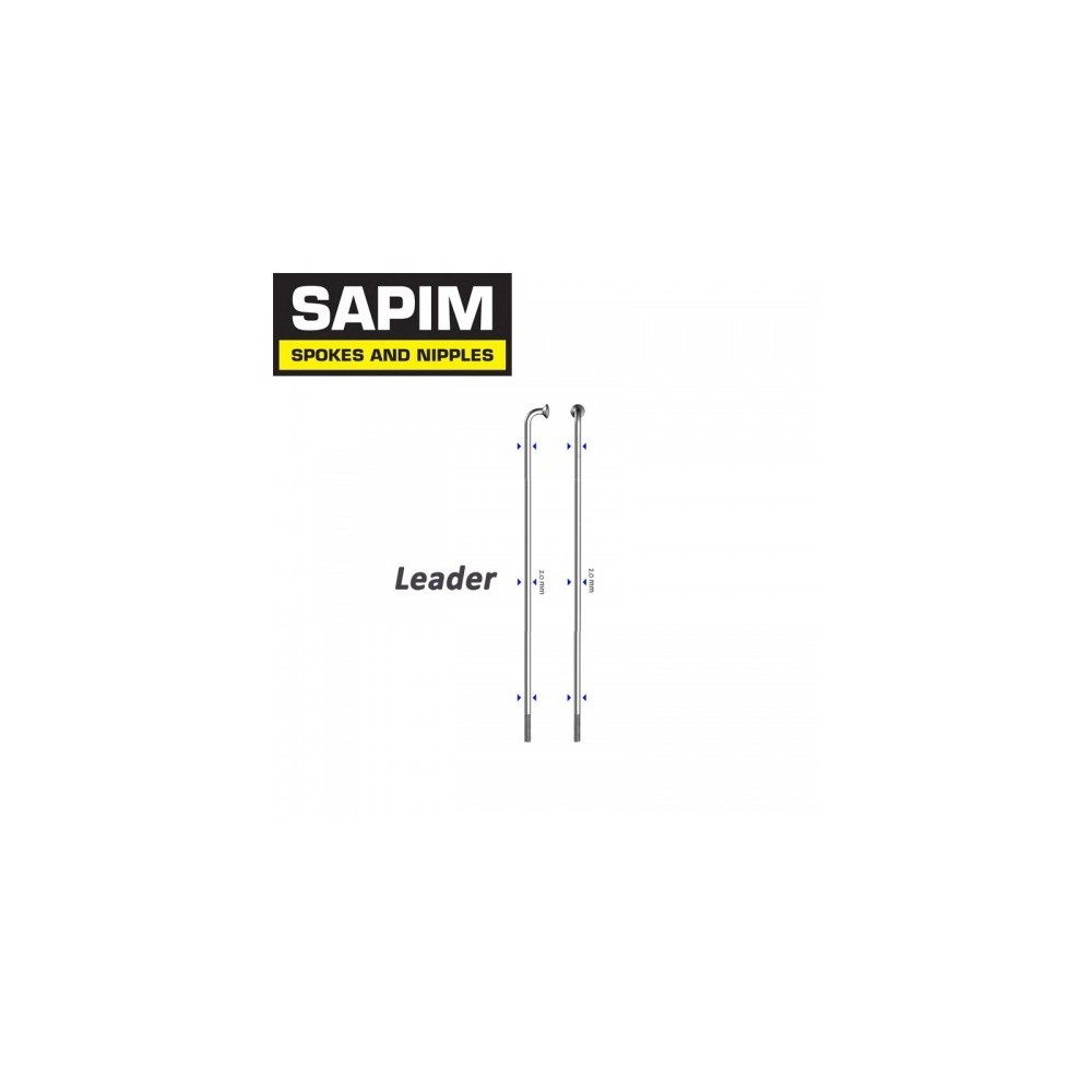 SAPIM Leader Spokes 286mm Black + 12mm Nipple Polyax Box Per 100