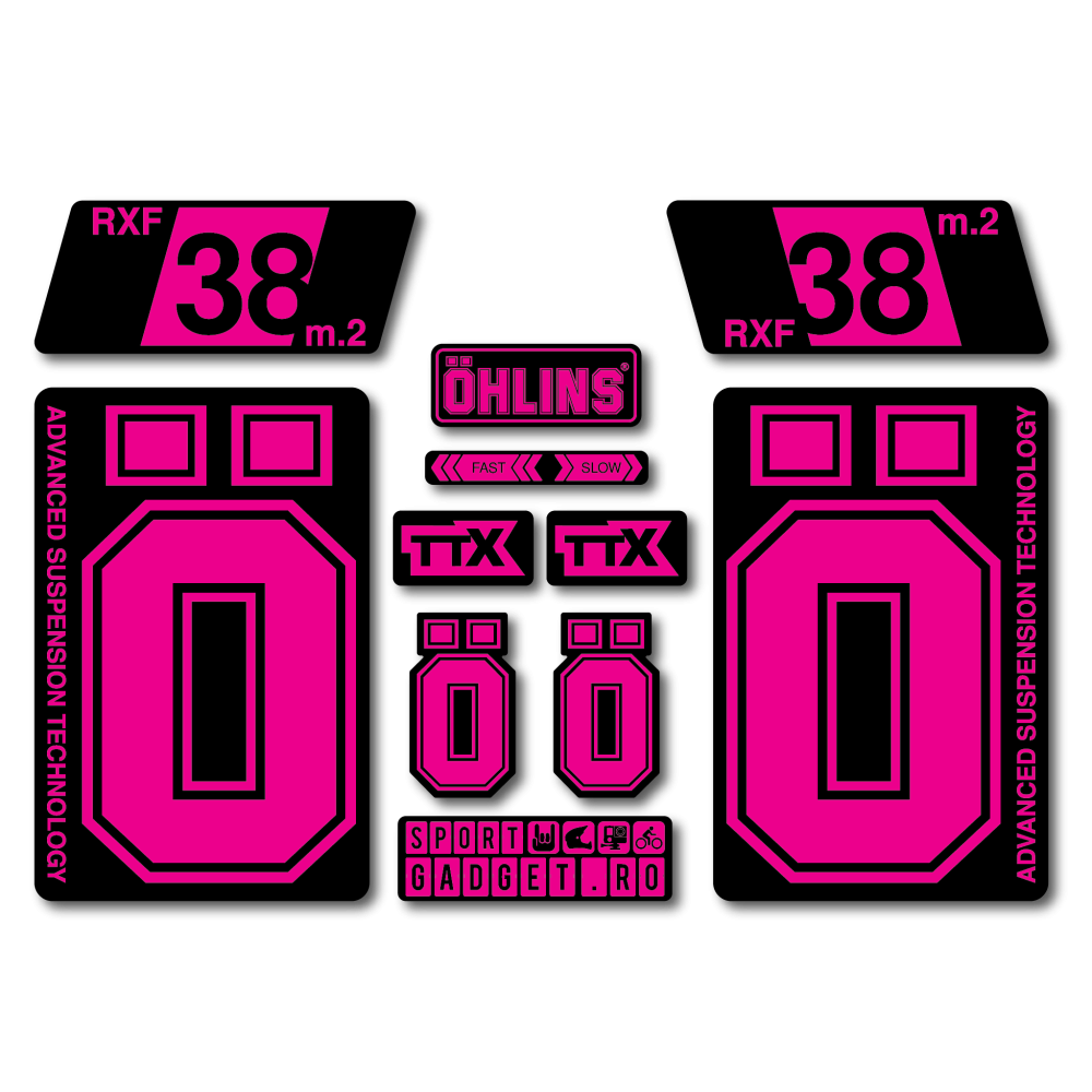 Stickere Ohlins RXF 38 Replica Decal Kit Magenta