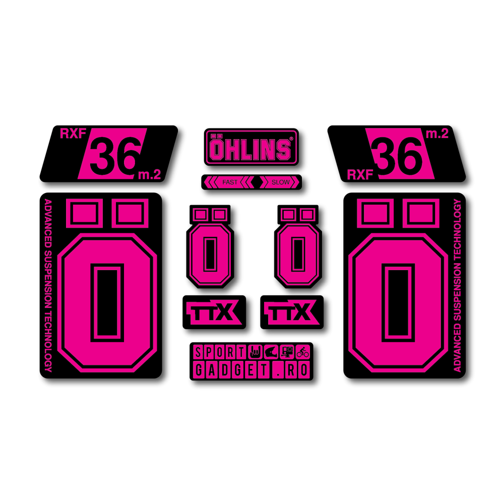 Stickere Ohlins RXF 36 Replica Decal Kit Magenta