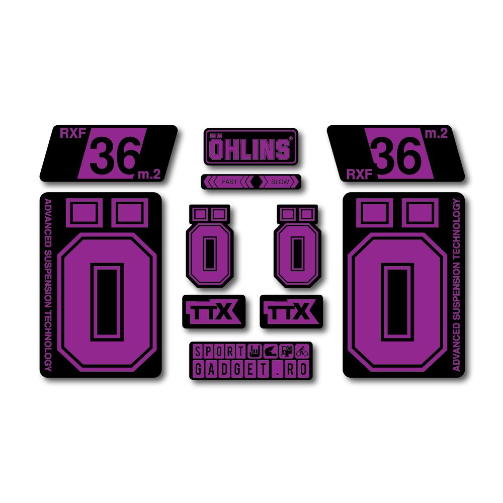 Stickere Ohlins RXF 36 Replica Decal Kit Purple