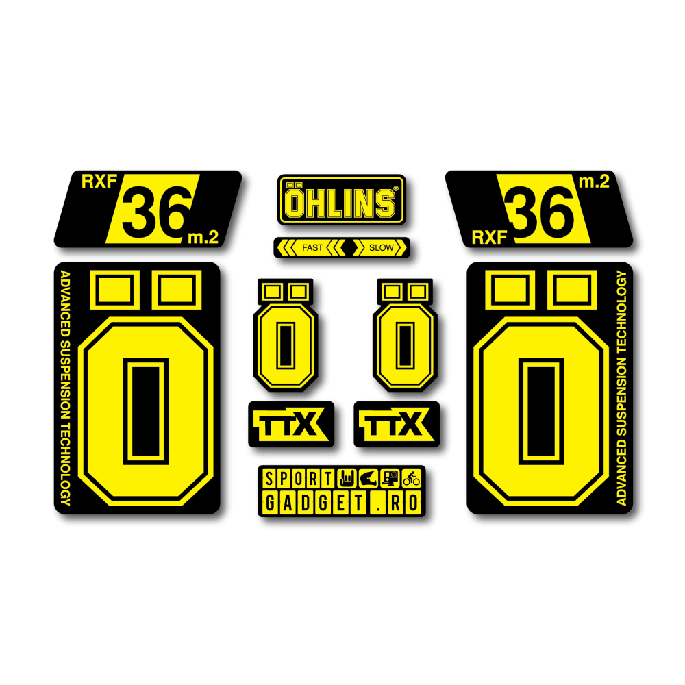 Stickere Ohlins RXF 36 Replica Decal Kit Yellow