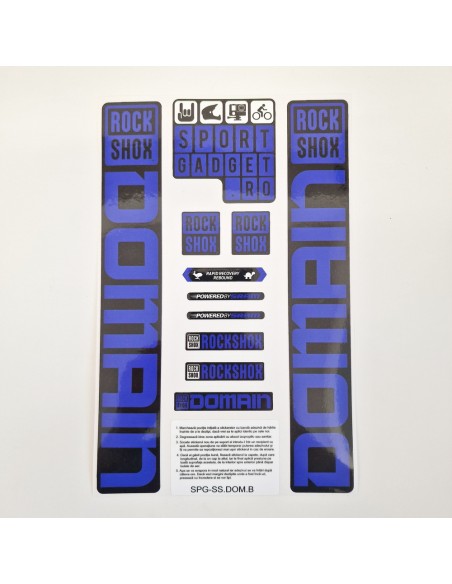 Stickere RockShox Domain Replica Decal Kit Black/Blue