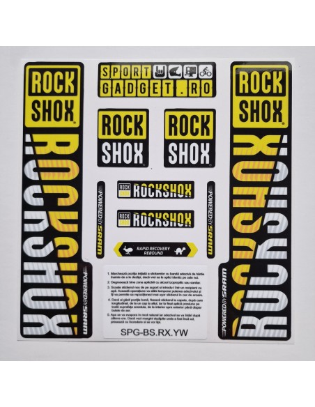 Stickere RockShox Pike V3 Replica Decal Kit Yellow/White