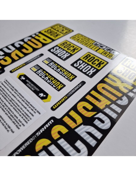 Stickere RockShox Pike V3 Replica Decal Kit Yellow/White