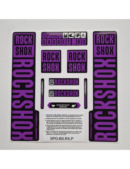 Stickere RockShox Recon V3 Replica Decal Kit Black/Purple