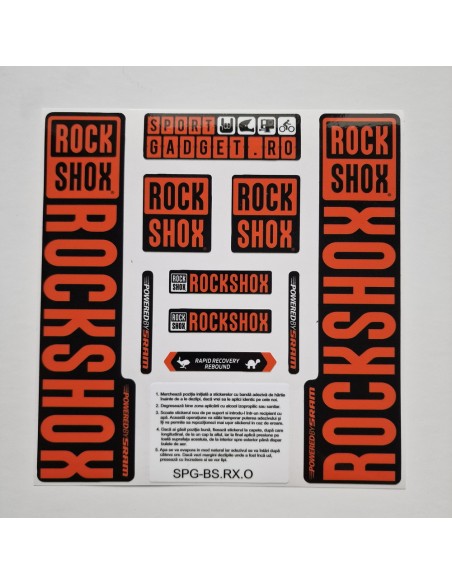 Stickere RockShox Lyrik V3 Replica Decal Kit Black/Orange