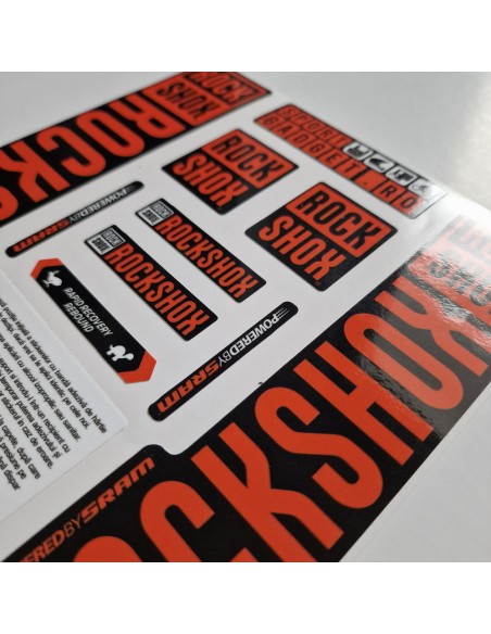 Stickere RockShox Lyrik V3 Replica Decal Kit Black/Orange
