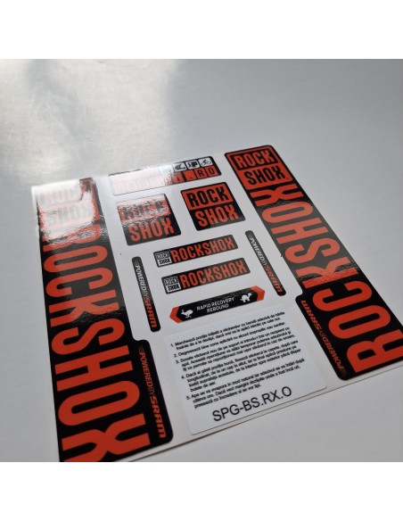 Stickere RockShox Lyrik V3 Replica Decal Kit Black/Orange