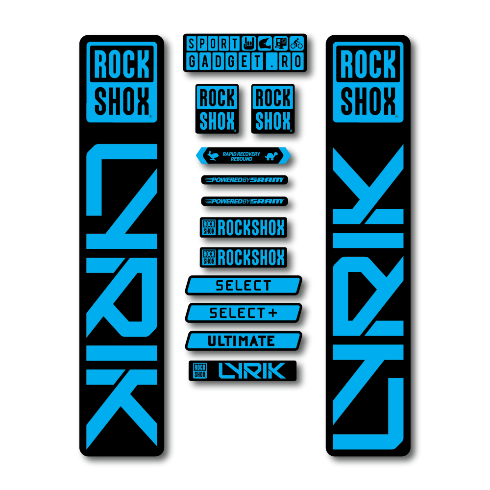 Stickere RockShox Lyrik 2023 Replica Decal Kit Black/Cyan