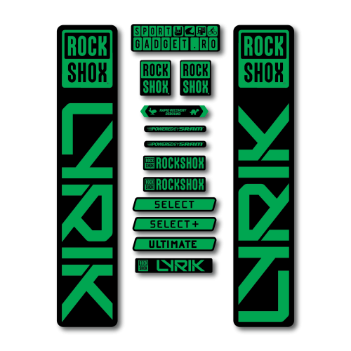 Stickere RockShox Lyrik 2023 Replica Decal Kit Black/Green