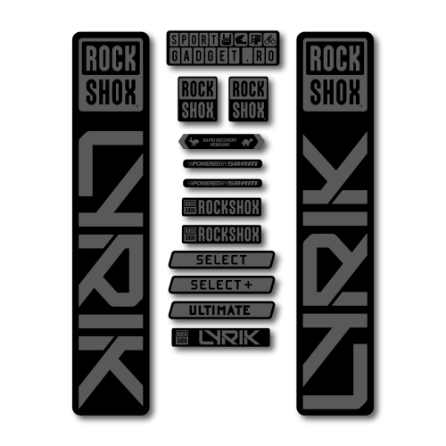 Stickere RockShox Lyrik 2023 Replica Decal Kit Black/Grey