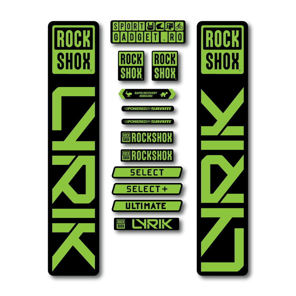 Stickere RockShox Lyrik 2023 Replica Decal Kit Black/Lime