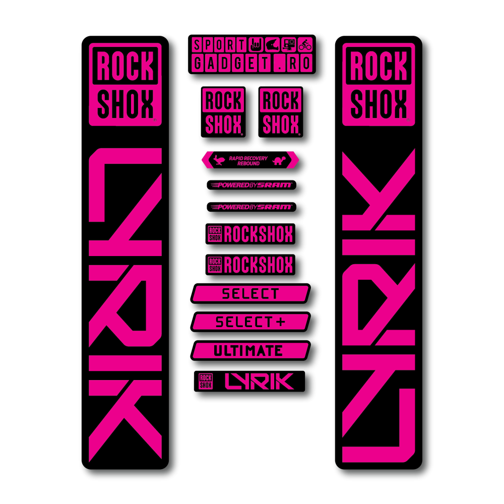 Stickere RockShox Lyrik 2023 Replica Decal Kit Black/Magenta