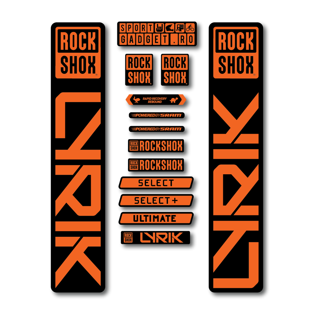 Stickere RockShox Lyrik 2023 Replica Decal Kit Black/Orange