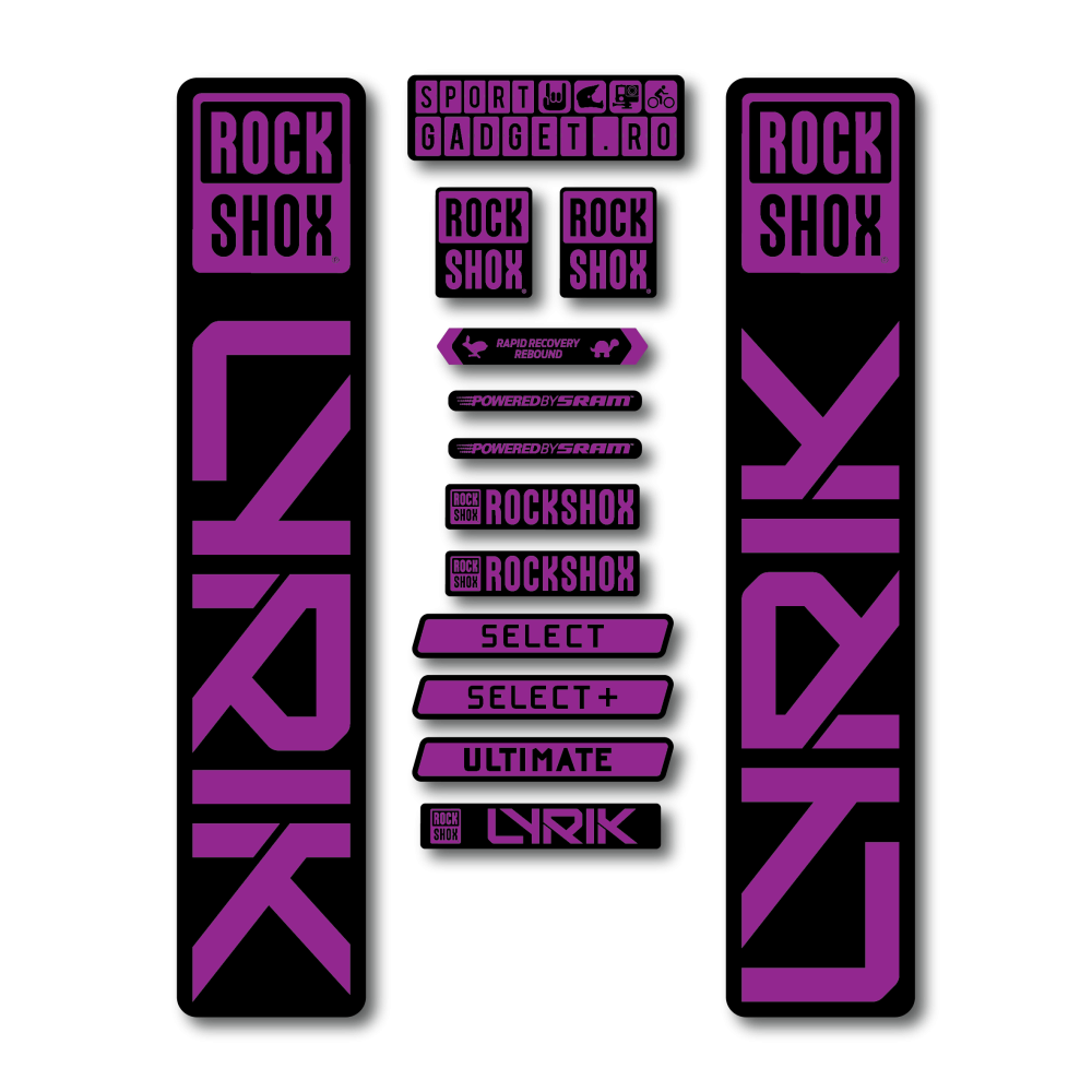 Stickere RockShox Lyrik 2023 Replica Decal Kit Black/Purple