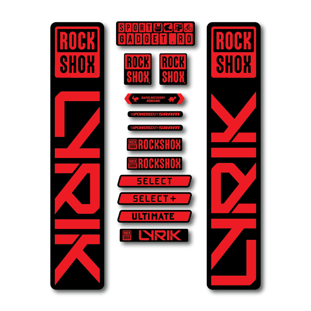 Stickere RockShox Lyrik 2023 Replica Decal Kit Black/Red