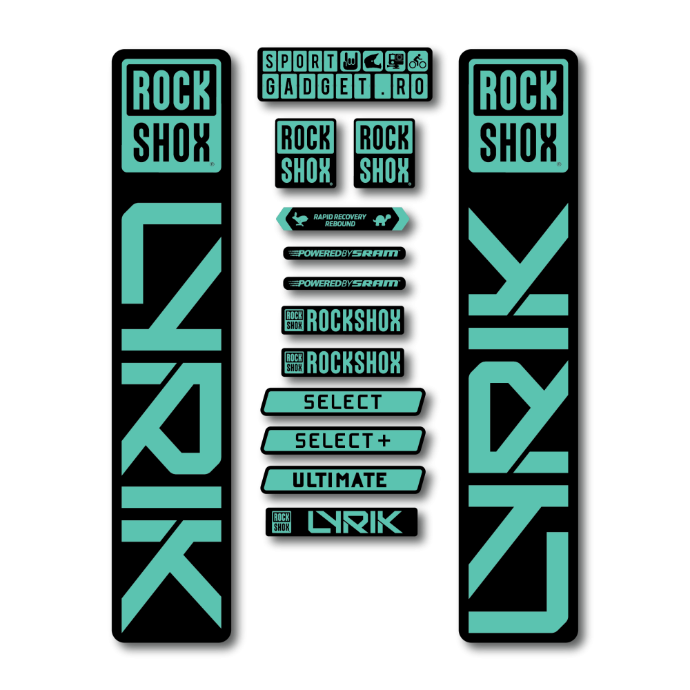 Stickere RockShox Lyrik 2023 Replica Decal Kit Black/Turqoise