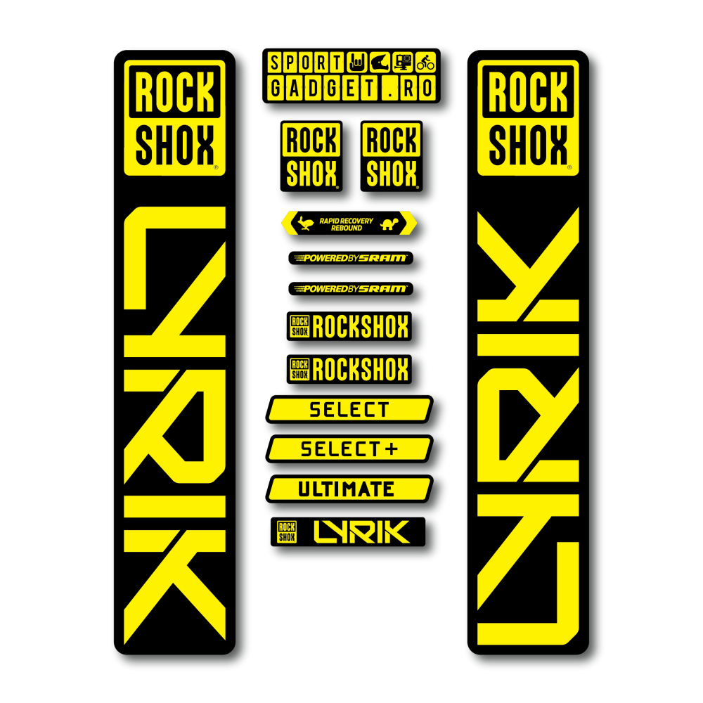 Stickere RockShox Lyrik 2023 Replica Decal Kit Black/Yellow