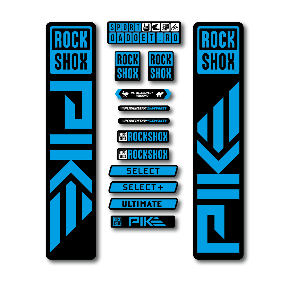 Stickere RockShox Pike 2023 Replica Decal Kit Black/Cyan