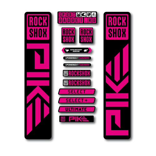 Stickere RockShox Pike 2023 Replica Decal Kit Black/Magenta