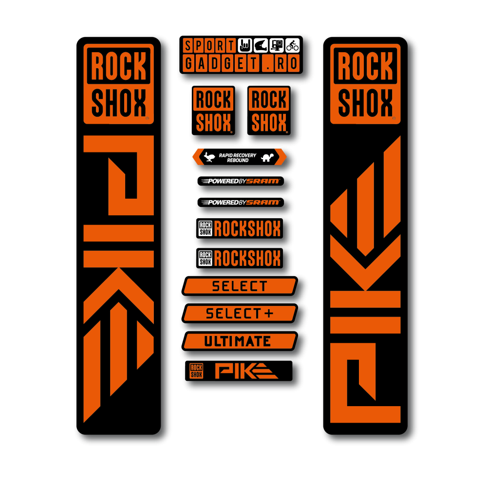 Stickere RockShox Pike 2023 Replica Decal Kit Black/Orange