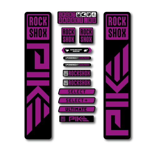 Stickere RockShox Pike 2023 Replica Decal Kit Black/Purple