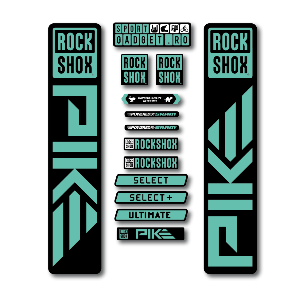 Stickere RockShox Pike 2023 Replica Decal Kit Black/Turqoise