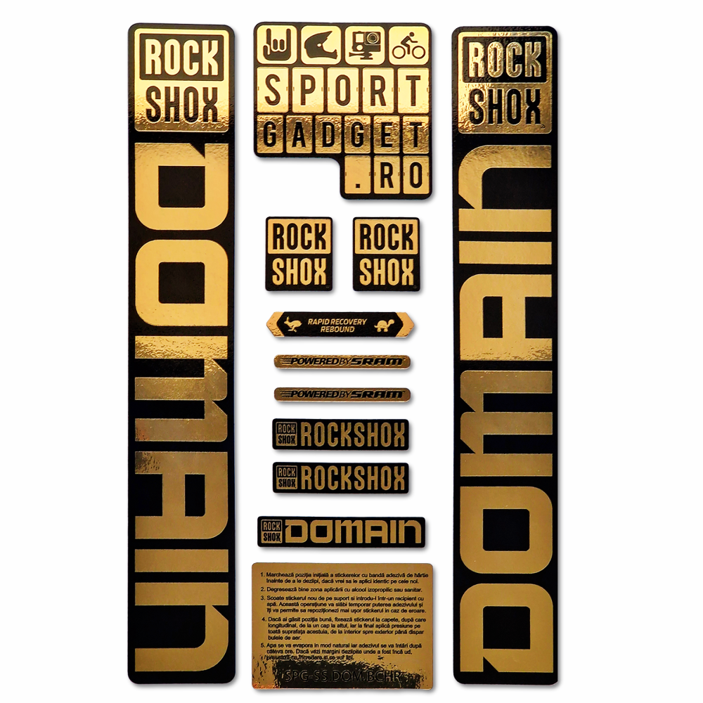 Stickere Furca RockShox Domain Replica Decal Kit Metallic-Glossy Gold