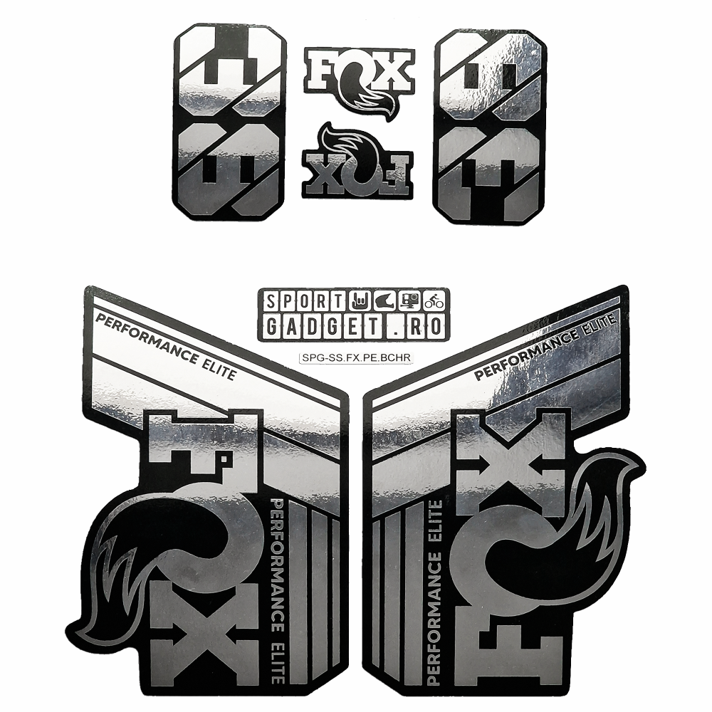 Stickere Furca Fox 38 Performance Elite Replica Decal Kit Metallic-Glossy Chrome