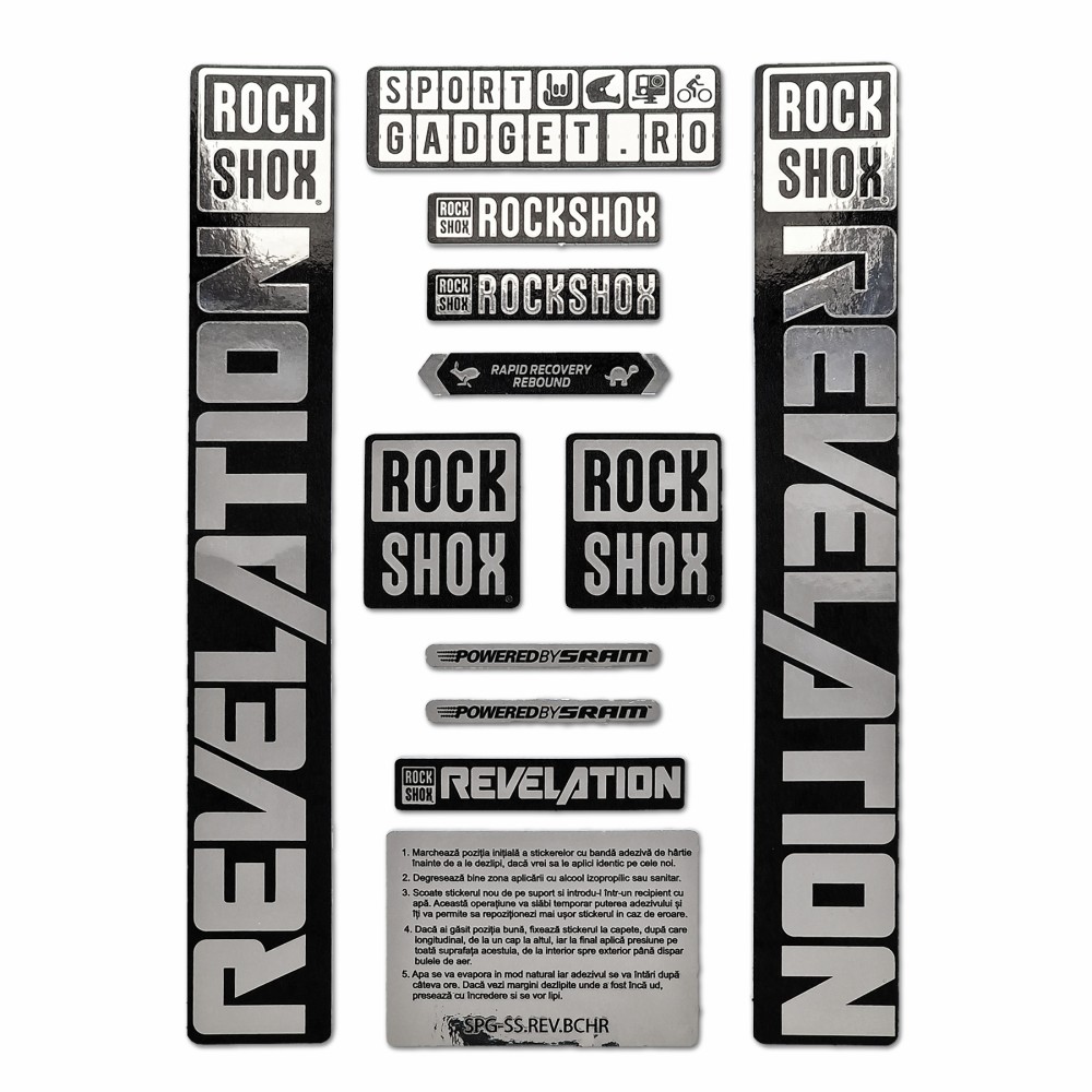 Stickere Furca RockShox Revelation Replica Decal Kit Metallic-Glossy Chrome