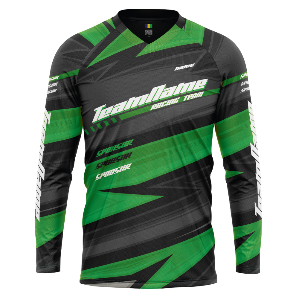 Bluza Ciclism Personalizata - Racing Arrows Jersey - Enduro / Freeride / Downhill Verde