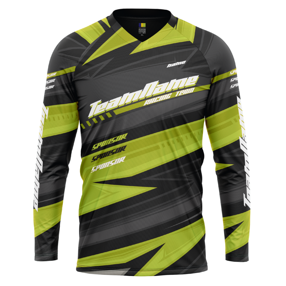 Bluza Ciclism Personalizata - Racing Arrows Jersey - Enduro / Freeride / Downhill Lime