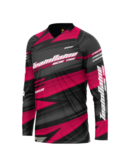 Bluza Ciclism Personalizata - Racing Arrows Jersey - Enduro / Freeride / Downhill Magenta
