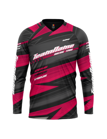 Bluza Ciclism Personalizata - Racing Arrows Jersey - Enduro / Freeride / Downhill Magenta