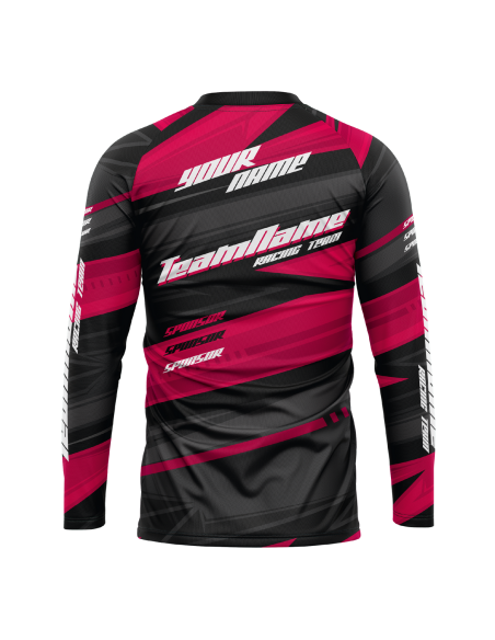 Bluza Ciclism Personalizata - Racing Arrows Jersey - Enduro / Freeride / Downhill Magenta