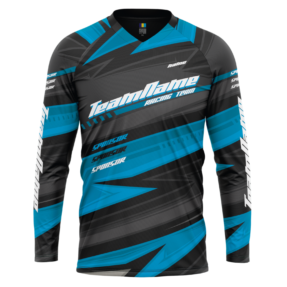 Bluza Ciclism Personalizata - Racing Arrows Jersey - Enduro / Freeride / Downhill Albastru