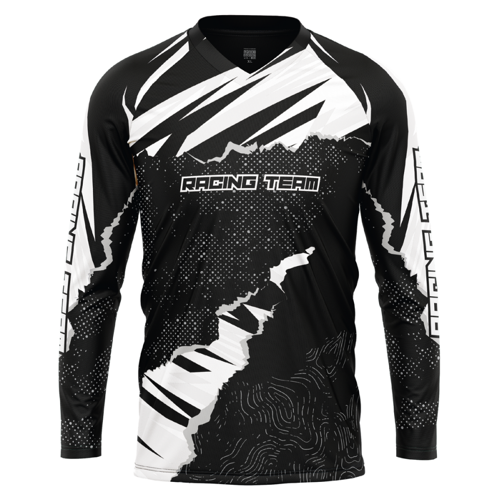 Bluza Ciclism Personalizata - Tear Off Jersey - Enduro / Freeride / Downhill Alb