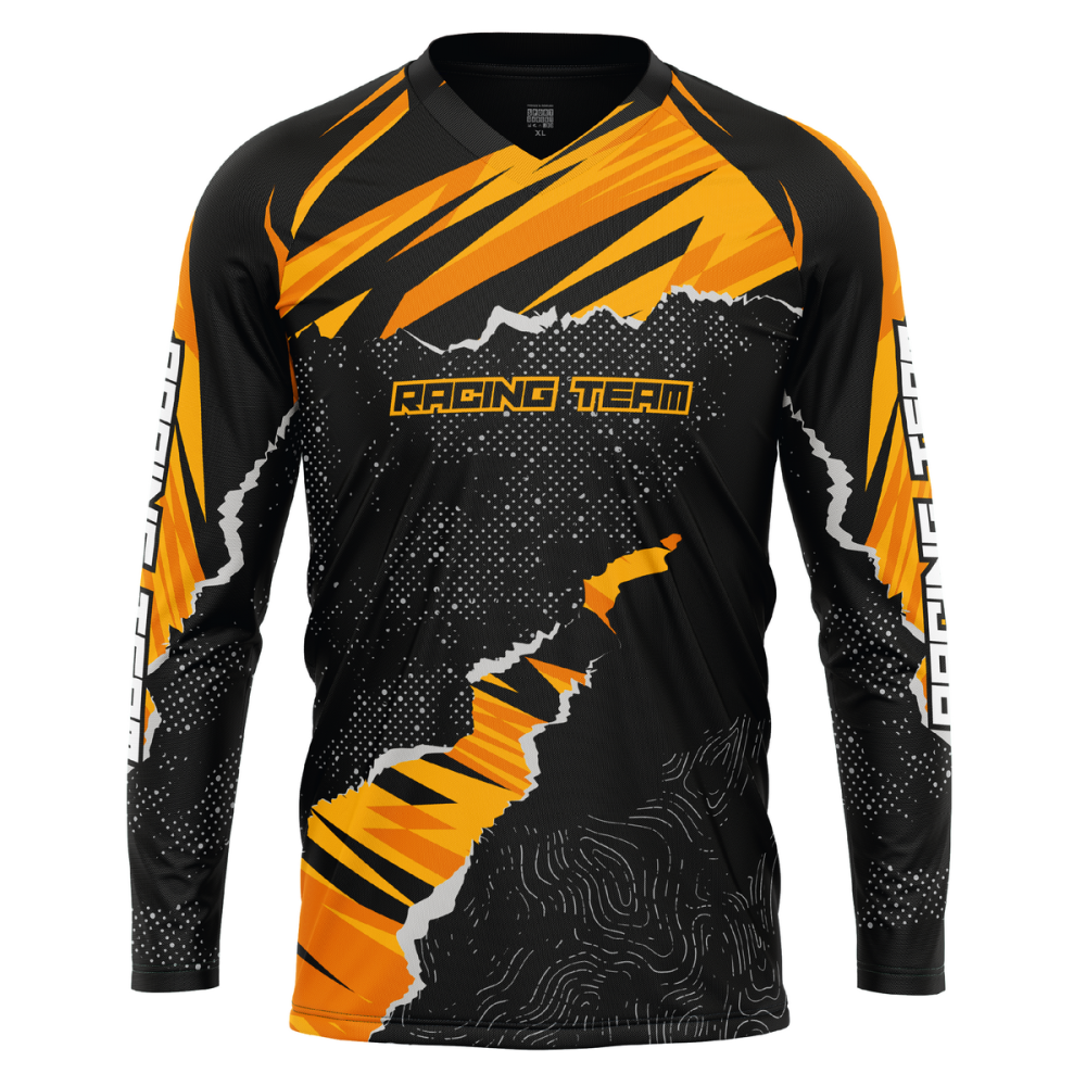 Bluza Ciclism Personalizata - Tear Off Jersey - Enduro / Freeride / Downhill Portocaliu