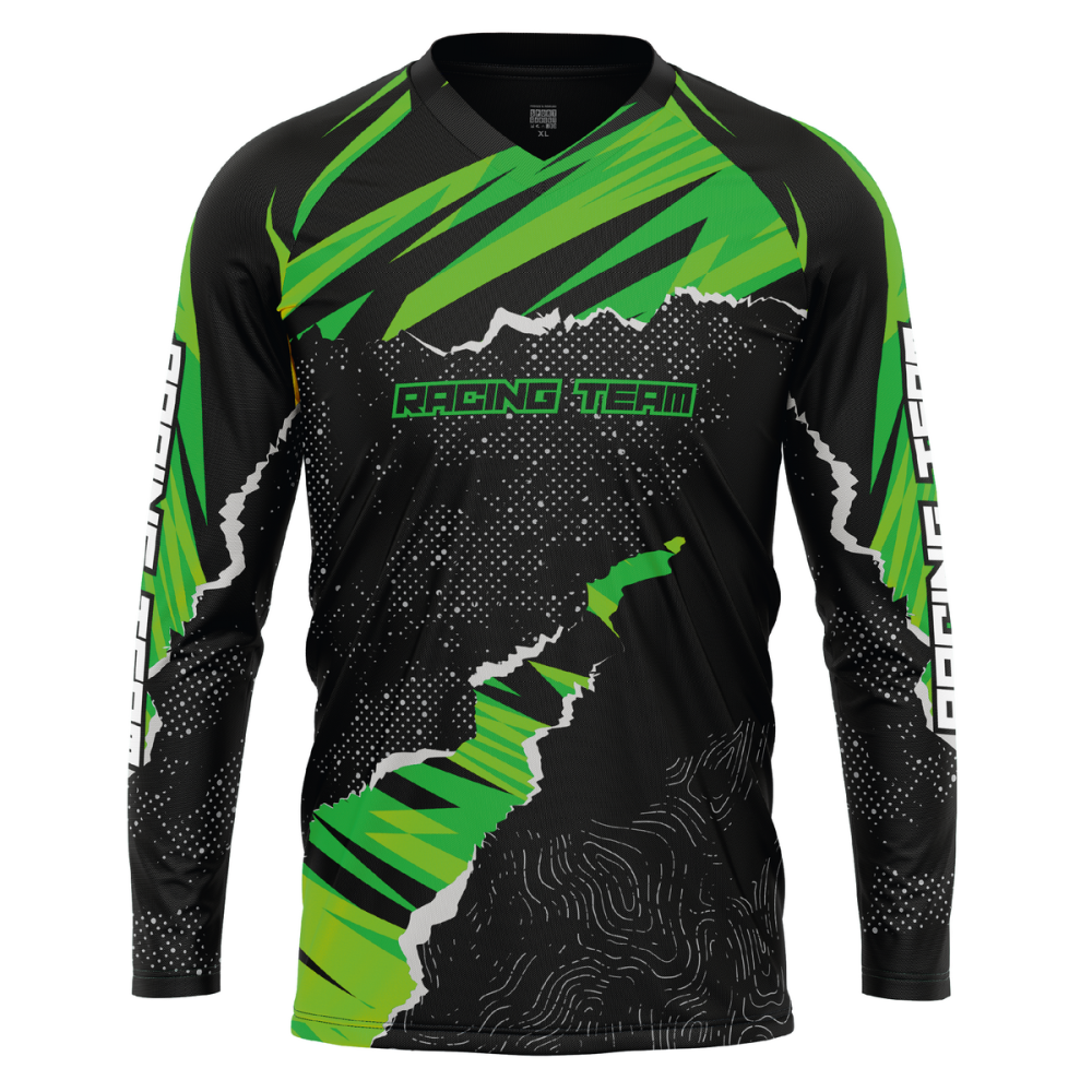 Bluza Ciclism Personalizata - Tear Off Jersey - Enduro / Freeride / Downhill Verde