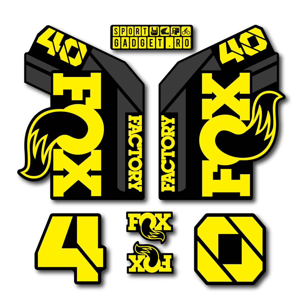 Stickere Fox 40 Factory Replica Decal Kit Midnight Yellow