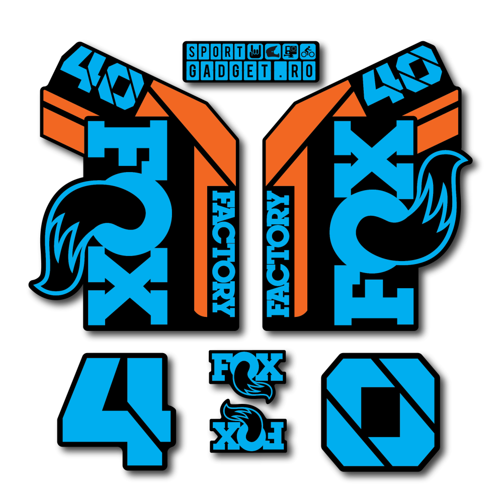 Stickere Fox 40 Factory Replica Decal Kit Cyan Orange