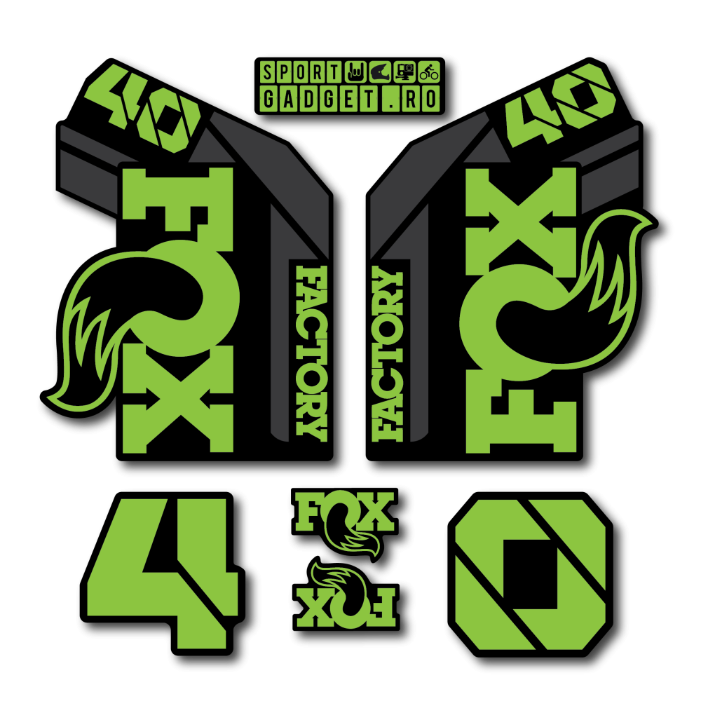 Stickere Fox 40 Factory Replica Decal Kit Midnight Lime