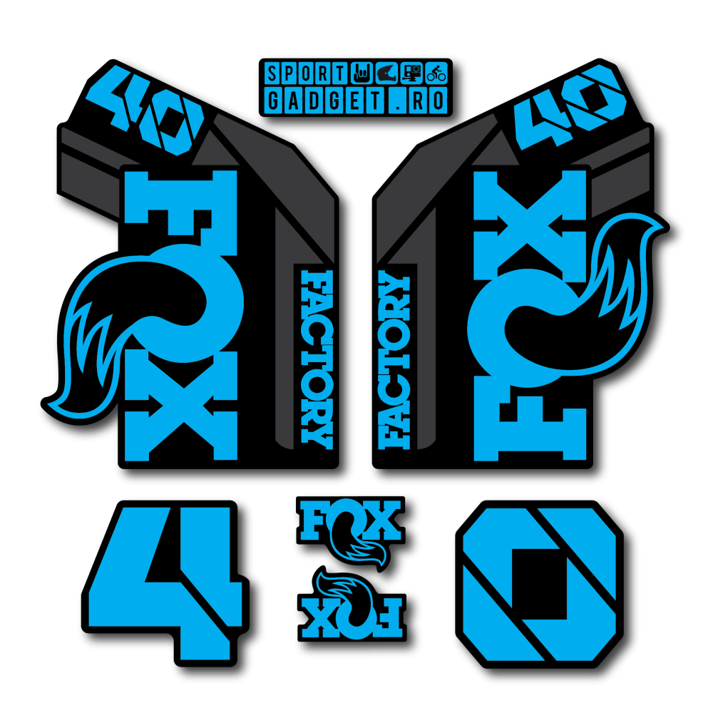 Stickere Fox 40 Factory Replica Decal Kit Midnight Cyan