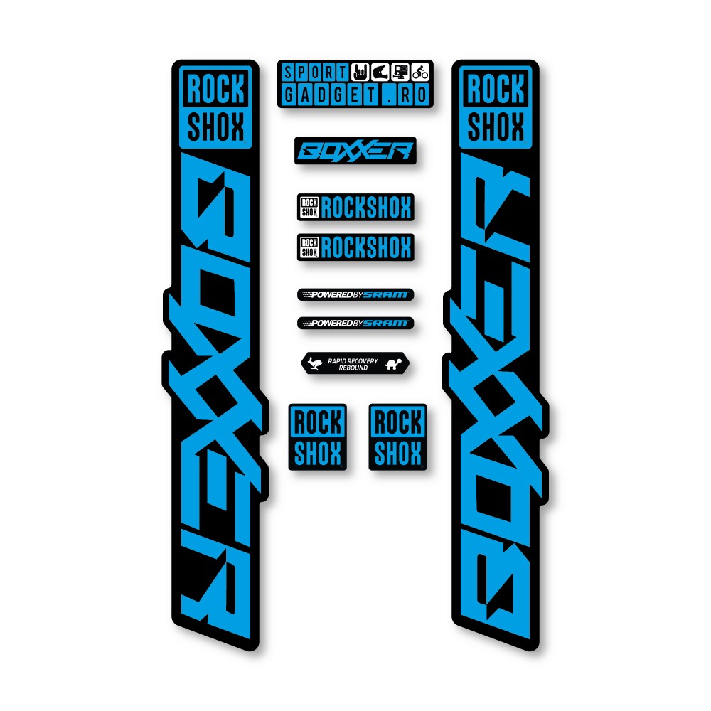 Stickere RockShox Boxxer V4 Replica Decal Kit Cyan